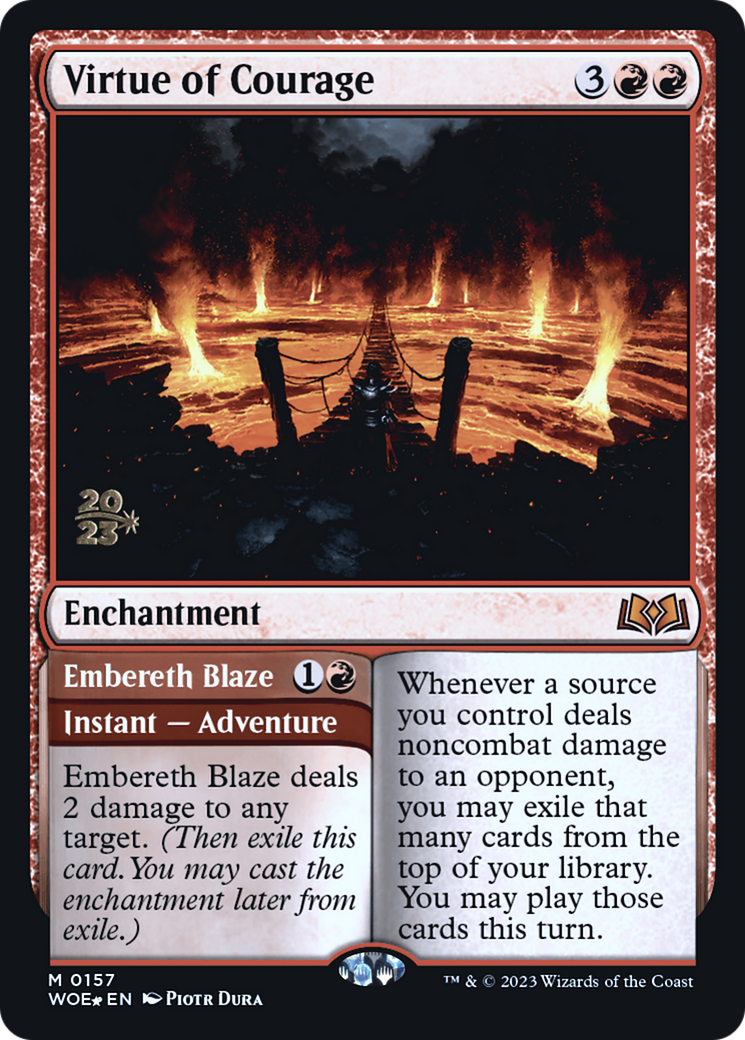 Image of Virtue of Courage (PRE-157) - Wilds of Eldraine Promos Foil