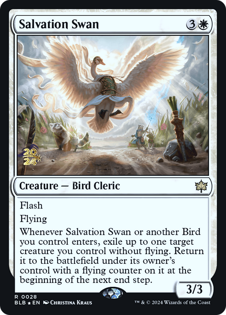 Image of Salvation Swan (PRE-028) - Bloomburrow Promos Foil