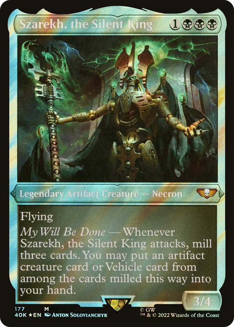 Image of Szarekh, the Silent King (Display Commander) (Surge Foil) - Thick Stock (40K-177) - Warhammer 40,000 Commander Foil