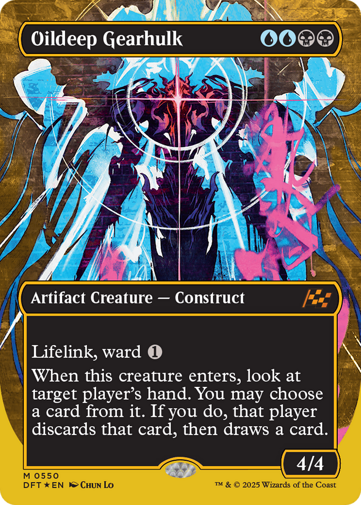 Image of Oildeep Gearhulk (Borderless) (First-Place Foil) (DFT-550) - Aetherdrift (Borderless) Foil