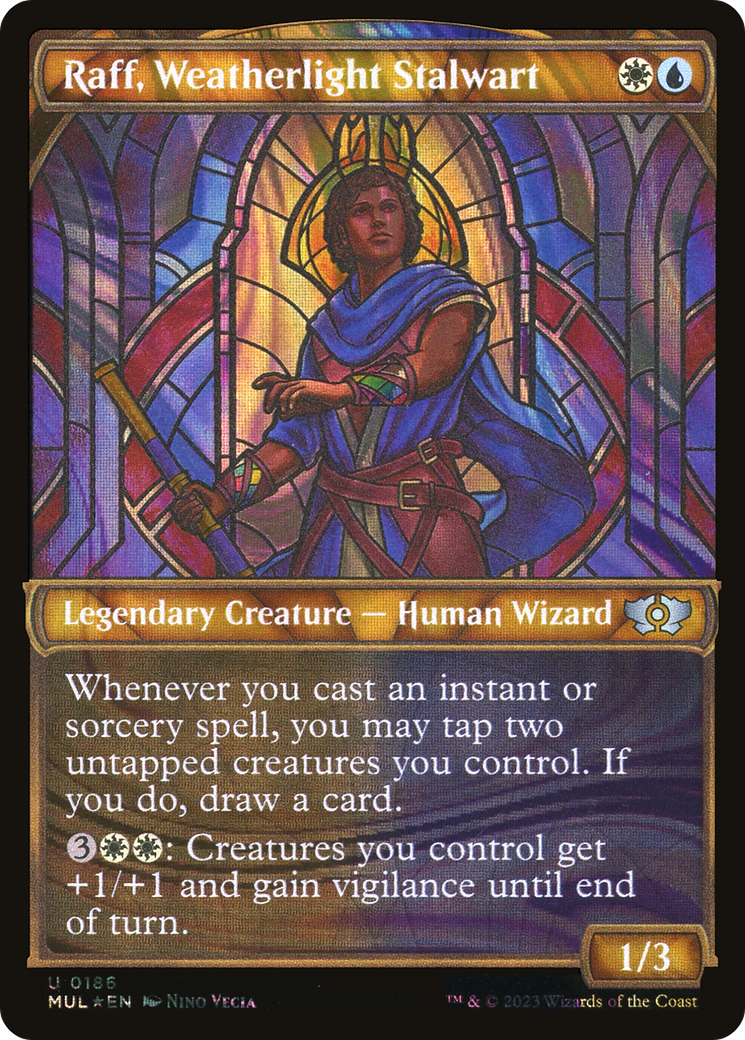 Image of Raff, Weatherlight Stalwart (Halo Foil) (MUL-186) - Multiverse Legends: (Showcase) Foil