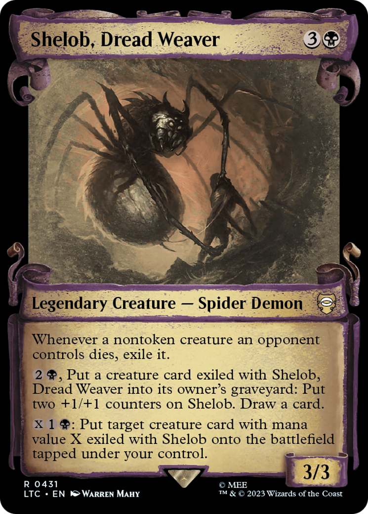 Image of Shelob, Dread Weaver (Showcase Scrolls) (LTC-431) - Tales of Middle-earth Commander: (Showcase) Foil