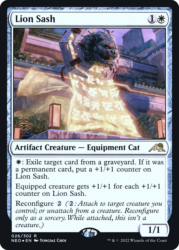Image of Lion Sash (PRE-026) - Kamigawa: Neon Dynasty Promos Foil