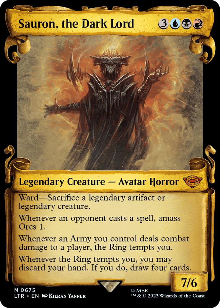 Image of Sauron, the Dark Lord (Showcase Scrolls) (LTR-675) - The Lord of the Rings: Tales of Middle-earth: (Showcase) Foil