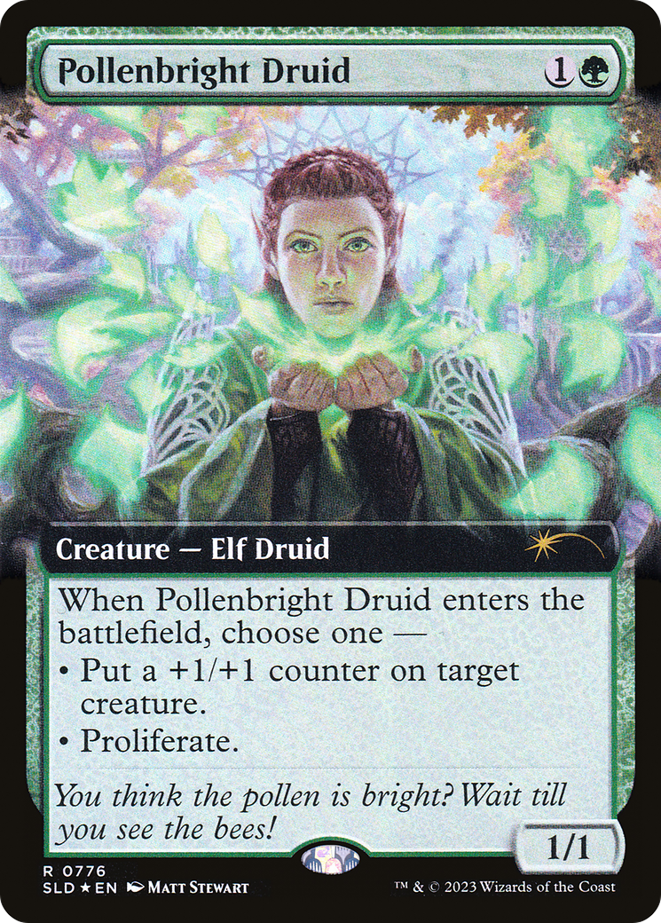 Image of Pollenbright Druid (SLD-776) - Secret Lair Drop: (Extended Art) Foil