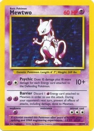 Image of Mewtwo 010/102  - Holofoil Base Set - Holo Rare