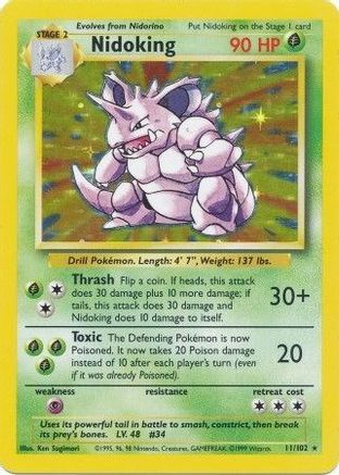 Image of Nidoking 011/102  - Holofoil Base Set - Holo Rare