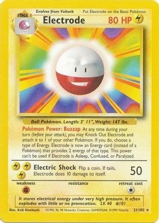 Image of Electrode 021/102  Base Set - Rare