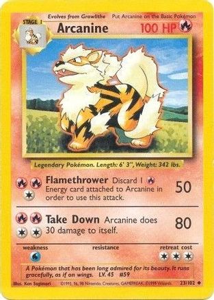 Image of Arcanine 023/102  Base Set - Uncommon
