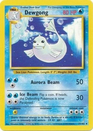 Image of Dewgong 025/102  Base Set - Uncommon