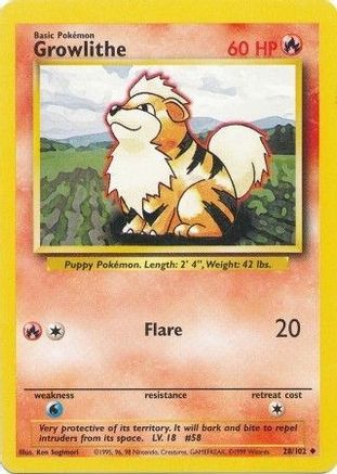 Image of Growlithe 028/102  Base Set - Uncommon