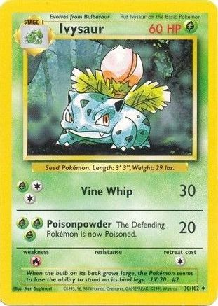 Image of Ivysaur 030/102  Base Set - Uncommon