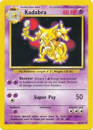 Image of Kadabra 032/102  Base Set - Uncommon