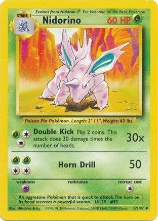 Image of Nidorino 037/102  Base Set - Uncommon