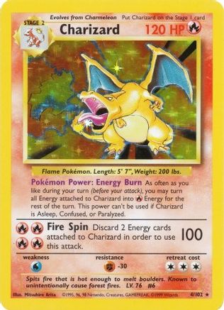 Image of Charizard 004/102  - Holofoil Base Set - Holo Rare