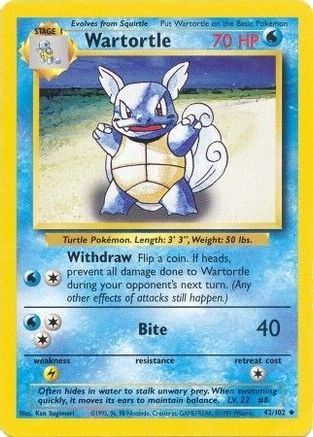 Image of Wartortle 042/102  Base Set - Uncommon