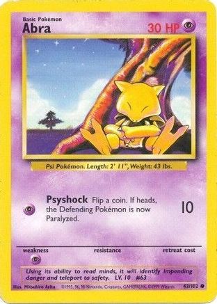 Image of Abra 043/102  Base Set - Common
