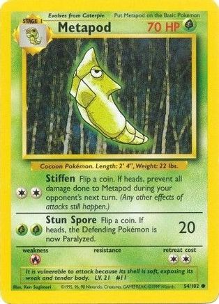 Image of Metapod 054/102  Base Set - Common
