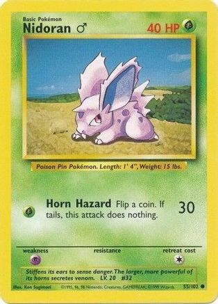 Image of Nidoran M 055/102  Base Set - Common
