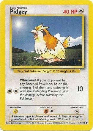 Image of Pidgey 057/102  Base Set - Common