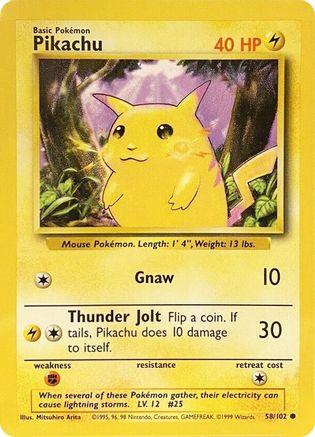 Image of Pikachu 058/102  Base Set - Common