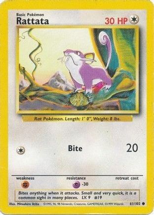 Image of Rattata 061/102  Base Set - Common