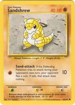 Image of Sandshrew 062/102  Base Set - Common