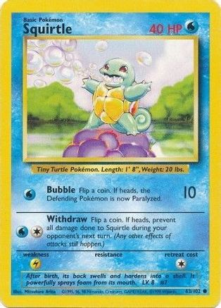 Image of Squirtle 063/102  Base Set - Common