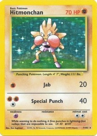 Image of Hitmonchan 007/102  - Holofoil Base Set - Holo Rare