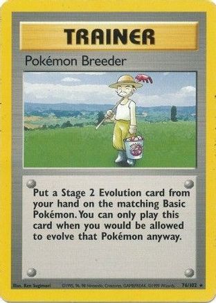 Image of Pokemon Breeder 076/102  Base Set - Rare