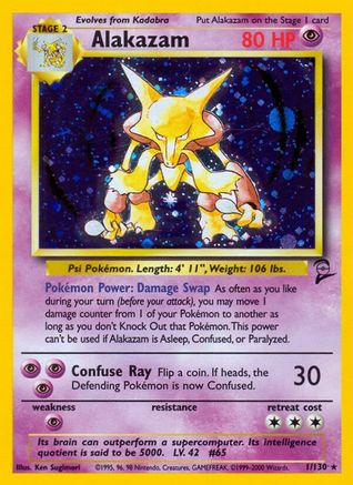 Image of Alakazam 001/130  - Holofoil Base Set 2 - Holo Rare