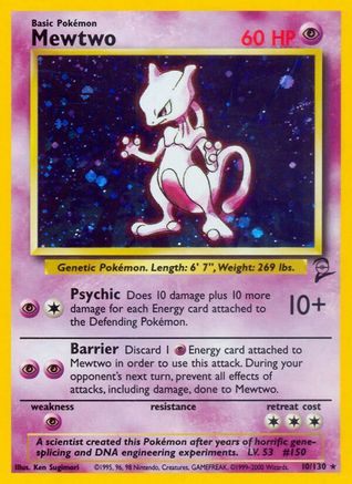 Image of Mewtwo 010/130  - Holofoil Base Set 2 - Holo Rare