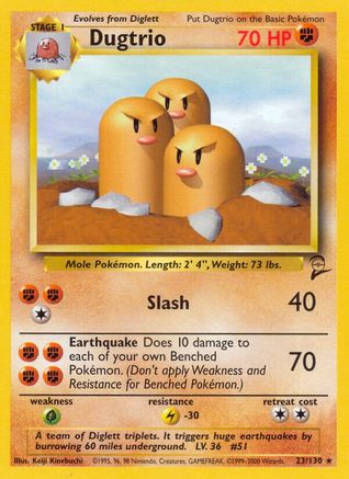 Image of Dugtrio 023/130  Base Set 2 - Rare