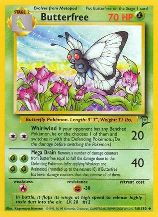 Image of Butterfree 034/130  Base Set 2 - Uncommon