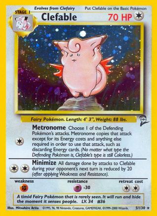 Image of Clefable 005/130  - Holofoil Base Set 2 - Holo Rare