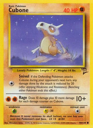 Image of Cubone 070/130  Base Set 2 - Common
