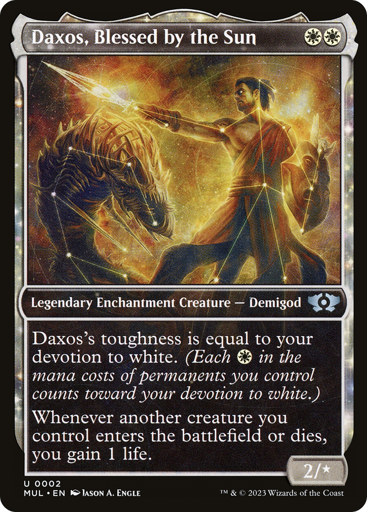 Image of Daxos, Blessed by the Sun (MUL-002) - Multiverse Legends: (Showcase, enchantment) Foil