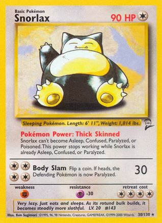 Image of Snorlax 030/130  Base Set 2 - Rare