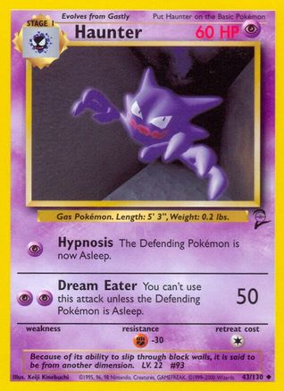 Image of Haunter 043/130  Base Set 2 - Uncommon