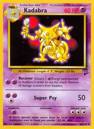 Image of Kadabra 046/130  Base Set 2 - Uncommon