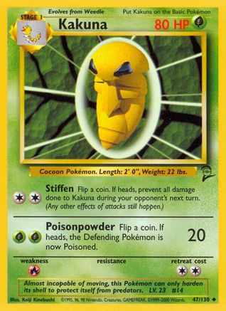 Image of Kakuna 047/130  Base Set 2 - Uncommon