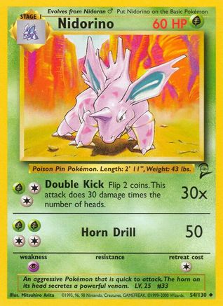 Image of Nidorino 054/130  Base Set 2 - Uncommon