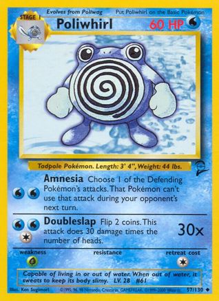Image of Poliwhirl 057/130  Base Set 2 - Uncommon