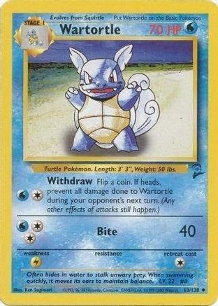 Image of Wartortle 063/130  Base Set 2 - Uncommon