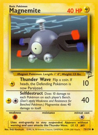 Image of Magnemite 079/130  Base Set 2 - Common