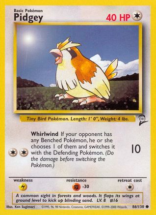 Image of Pidgey 086/130  Base Set 2 - Common