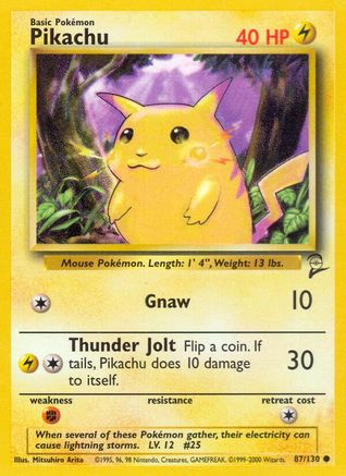Image of Pikachu 087/130  Base Set 2 - Common
