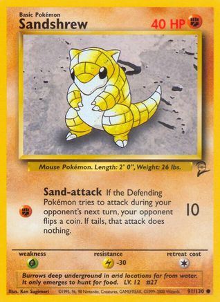 Image of Sandshrew 091/130  Base Set 2 - Common