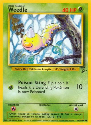 Image of Weedle 100/130  Base Set 2 - Common