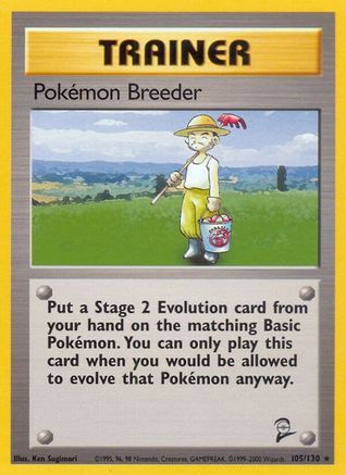 Image of Pokemon Breeder 105/130  Base Set 2 - Rare